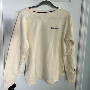 CHAMPION CREWNECK (NEVER WORK) SIZE LARGE 💛